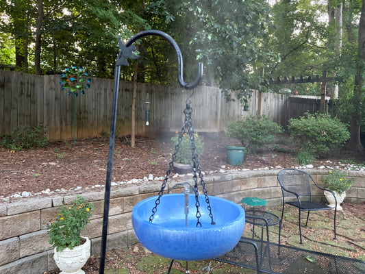 Birdbath / Water Misting System Combination