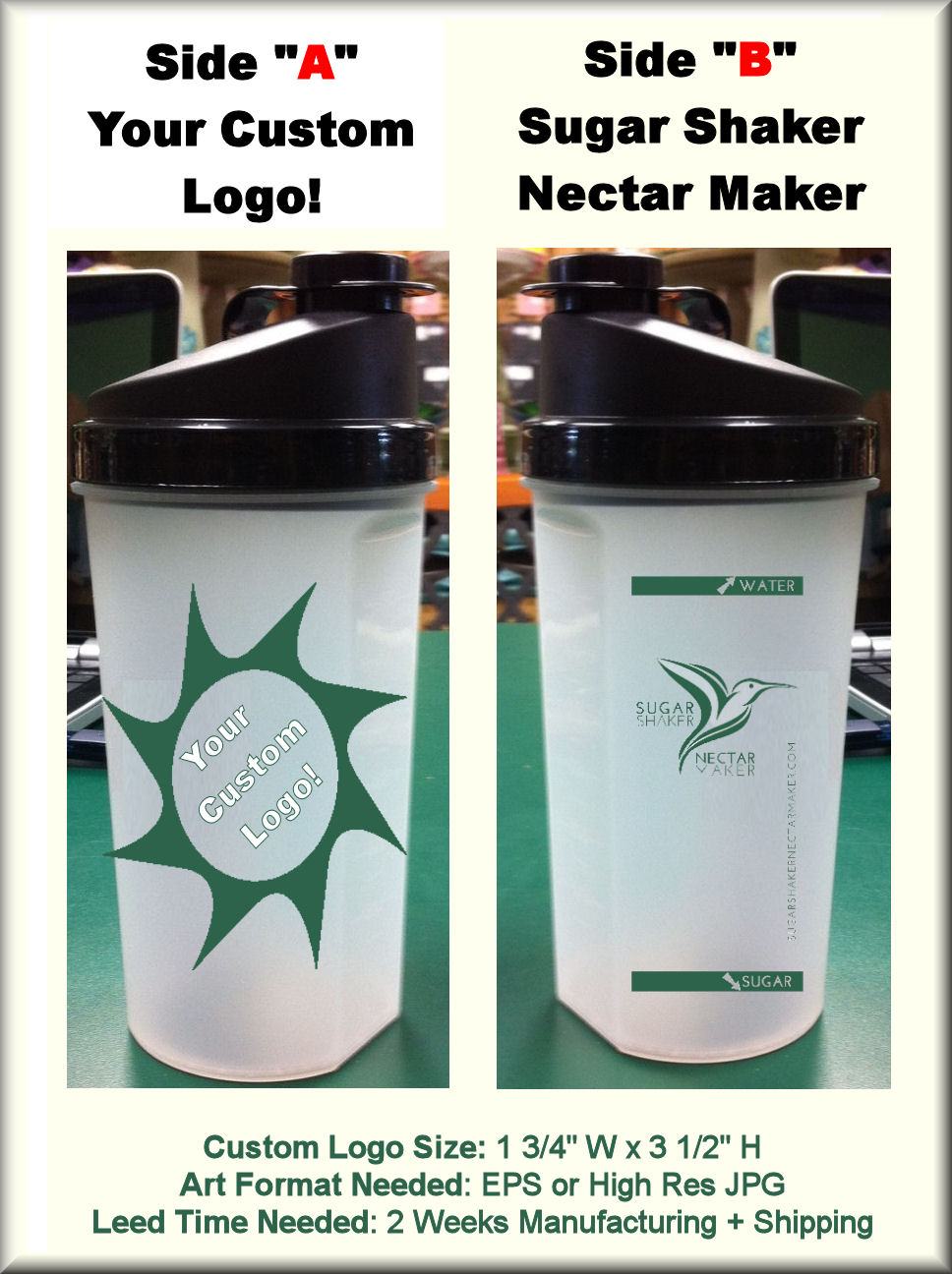 Add your custom logo to the Sugar Shaker Nectar Maker